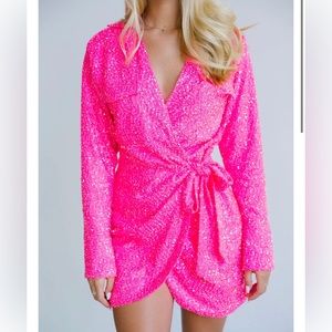 Judith March Pink Sequin Mini Dress